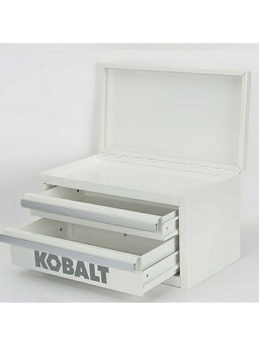 Kobalt Mini Tool Chest Make Up Organizer Craft Supplies White Metal Silv… - Picture 1 of 9